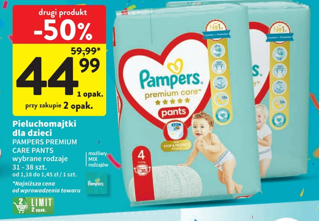 oznaczenia pieluch pampers