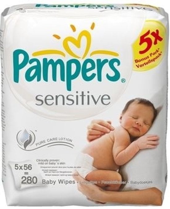 chusteczki nawilżane pampers sensitive 5x56