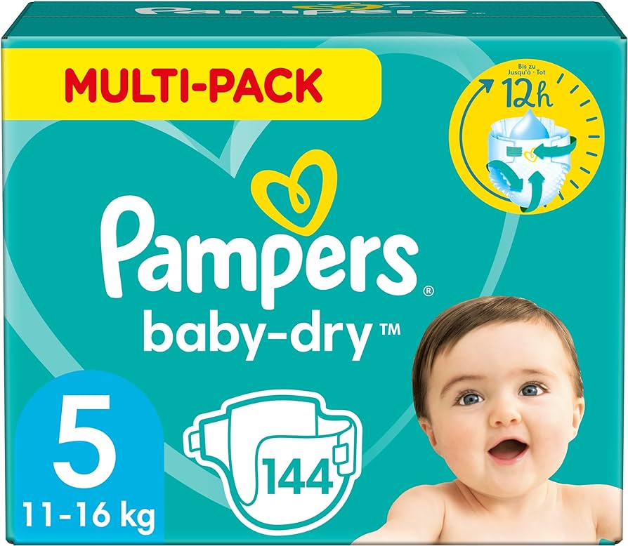 pampers w doniczce z kwiatkiem