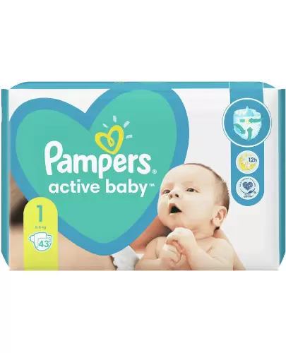 pampers new baby-dry 1 new born 2-5kg 43szt pieluszki jednorazo