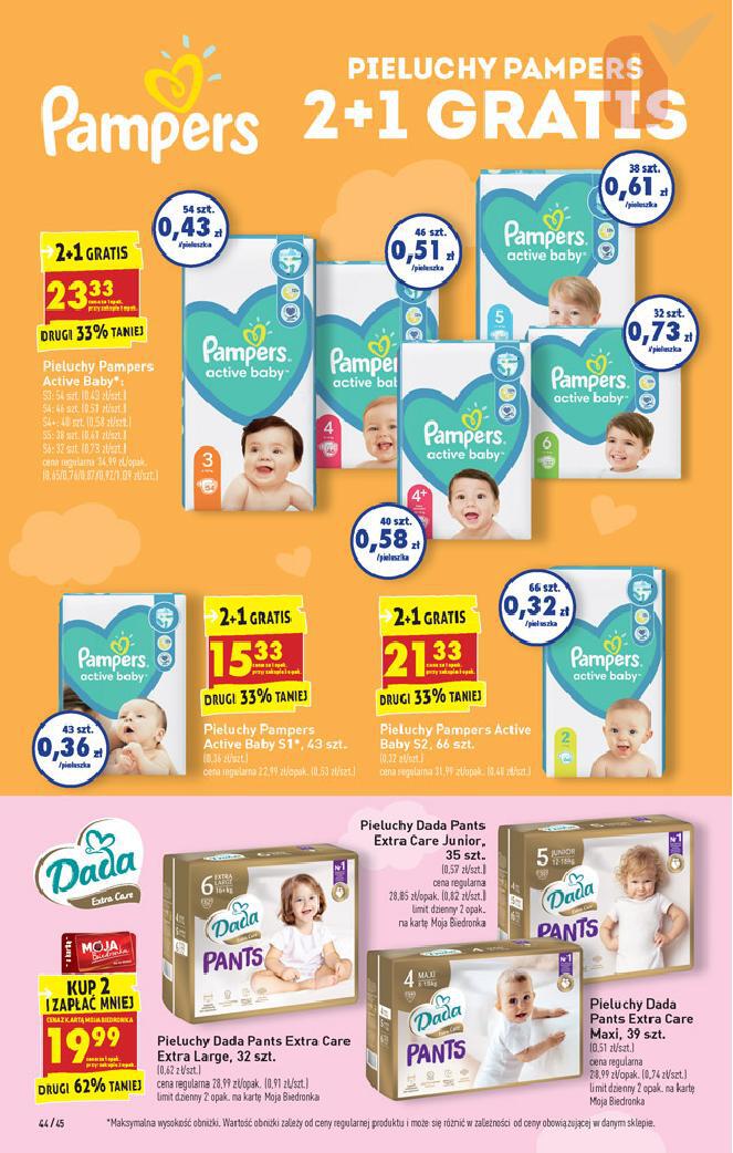 pampers pieluchy active baby rozmiar 4 147 sztuki