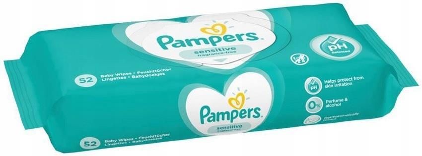 pampers sensitive chusteczki nawilżane 4 x 52 sztuk