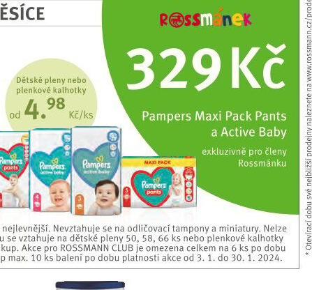 pampers pieluchy active baby 3 midi 5-9kg 108 szt